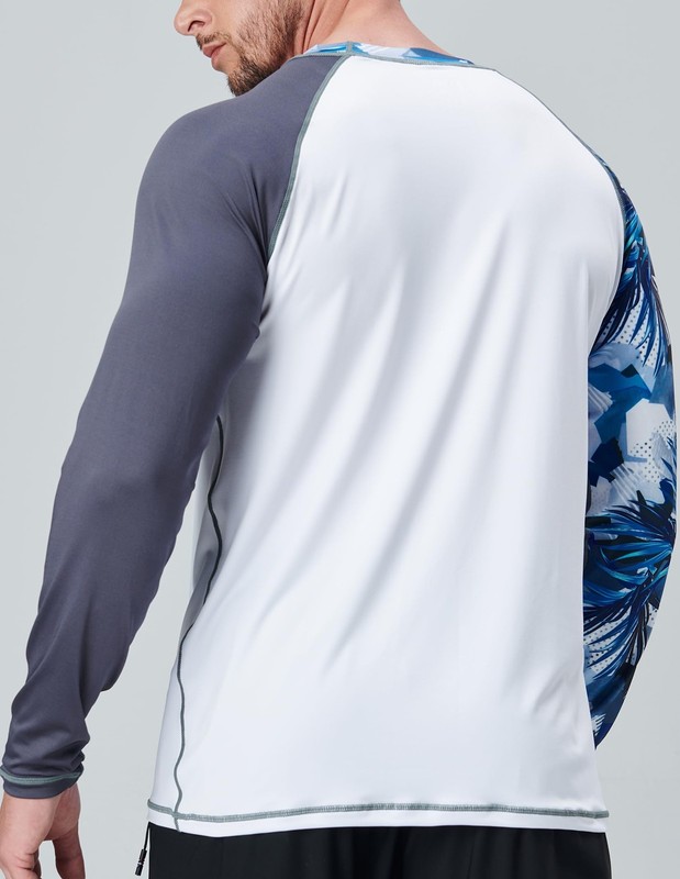 2 Pack Men's UPF 50+ Long Sleeve Swim Shirt Loose Fit Quick Dry Rash Guard gallery