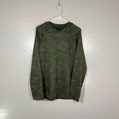 NoBull Shirt Mens Medium Green Camo Long Sleeve Athletic Tee