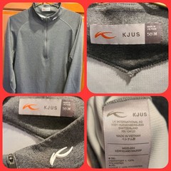 KJUS Pullover Mens Medium Keano Half Zip Golf Athletic Performance Polyester EUC