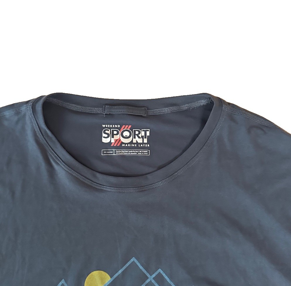 Marine Layer Weekend Sport Performance Long Sleeve Tee Re-Spun Size 2XL gallery