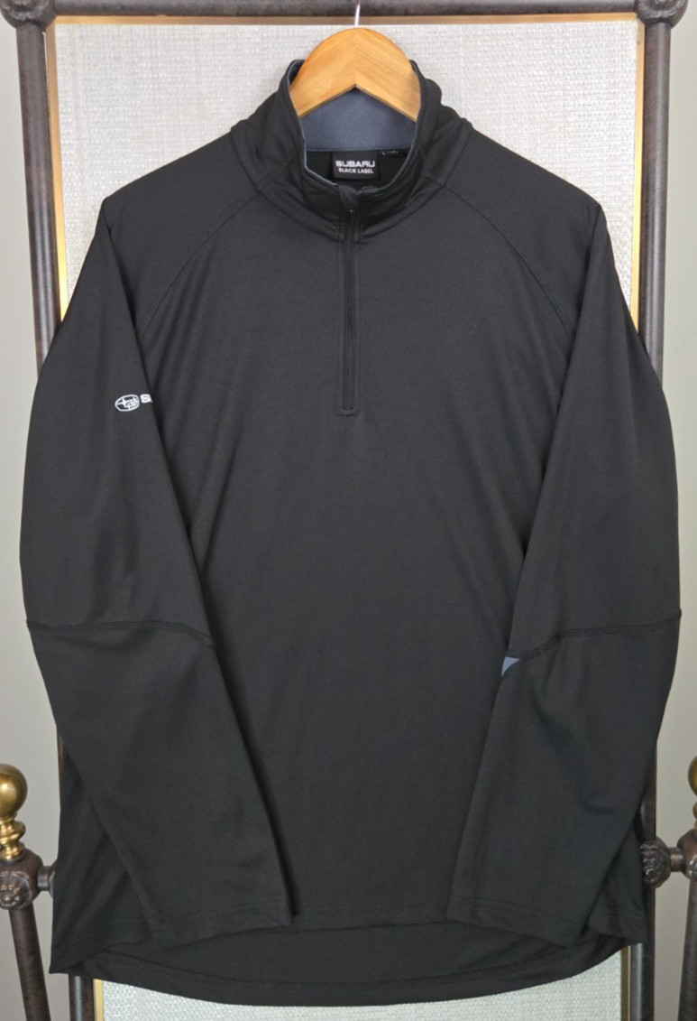 SUBARU BLACK LABEL Mens Size Large Lightweight 1/4 Zip Pullover Wicking Long Slv gallery