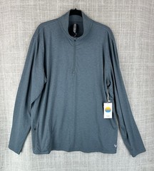 Vuori Ease Performance 1/2 Zip Mens 2XL Blue Mock Neck Moisture Wicking NWT