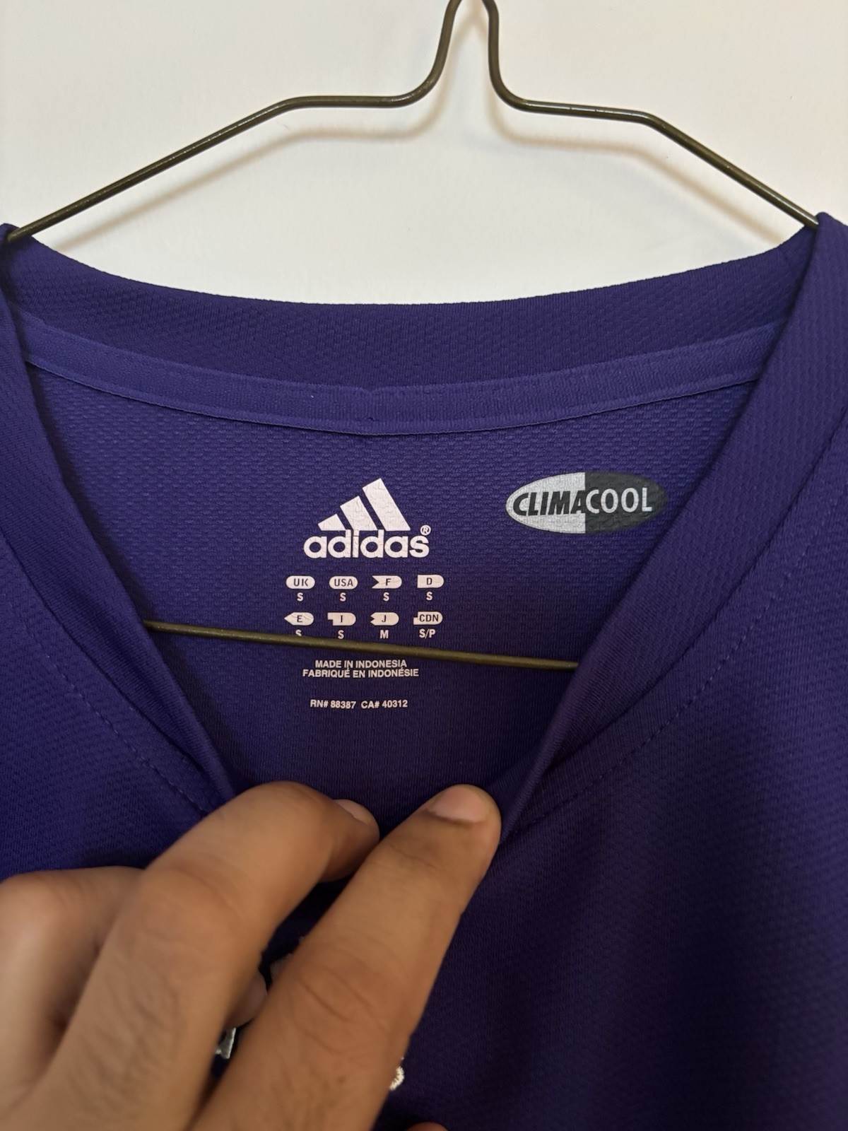 adidas Climacool Men's Purple Mesh Polyester Crewneck Tee Shirt Size S gallery