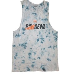 New RAWGEAR Bradley Martyn Men’s SM Workout Muscle Tank Defy Aqua Bleach Dye