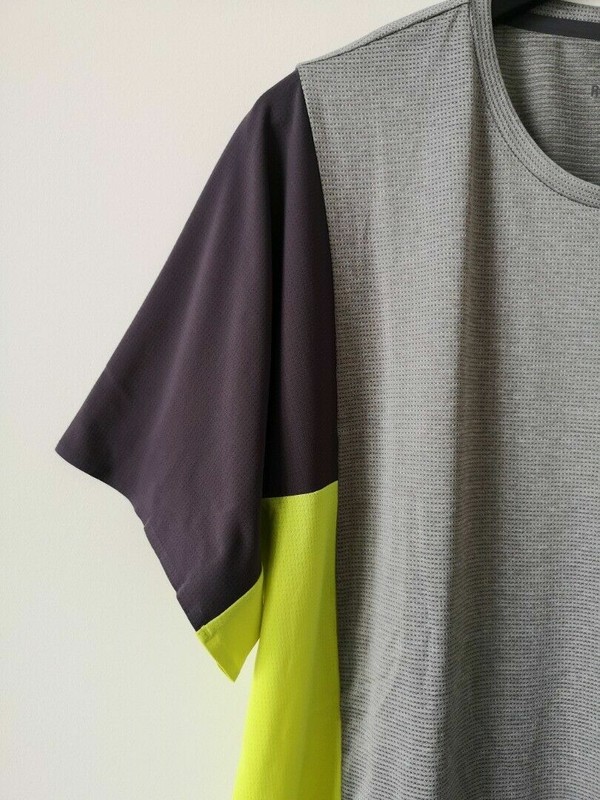 NWT LULULEMON BLTG Grey Yellow Lightweight Take The Moment SS Top Shirt Men's XL gallery