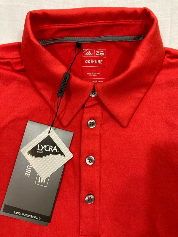 ADIDAS Adipure LYCRA Brand Red Athletic Performance Shirt MEN'S S gallery