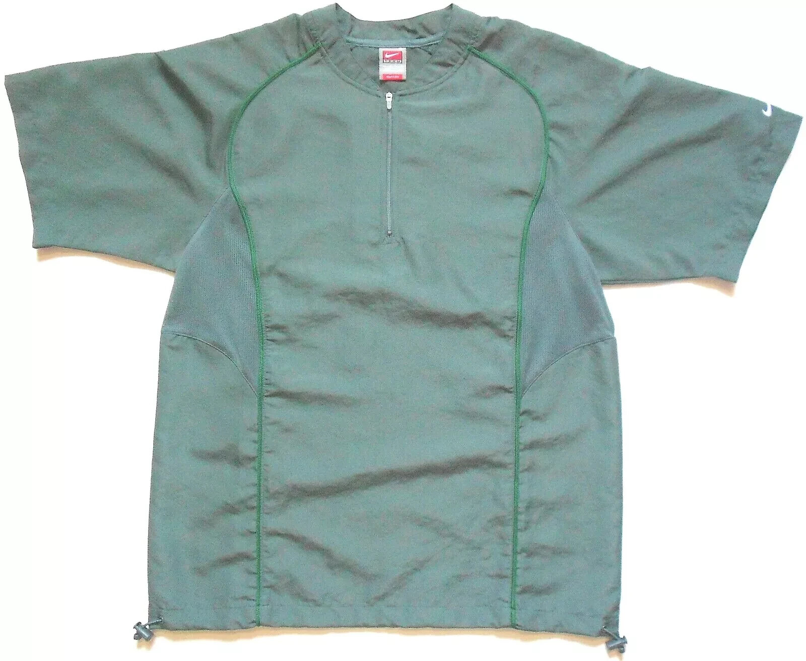 Nike Team Dri-Fit Men's Athletic Workout Top Gray With Green Trim Size S NWOT gallery