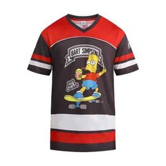 The Simpsons BART Men’s Red Polyester Graphic Soccer Jersey NWT! Free Shipping!