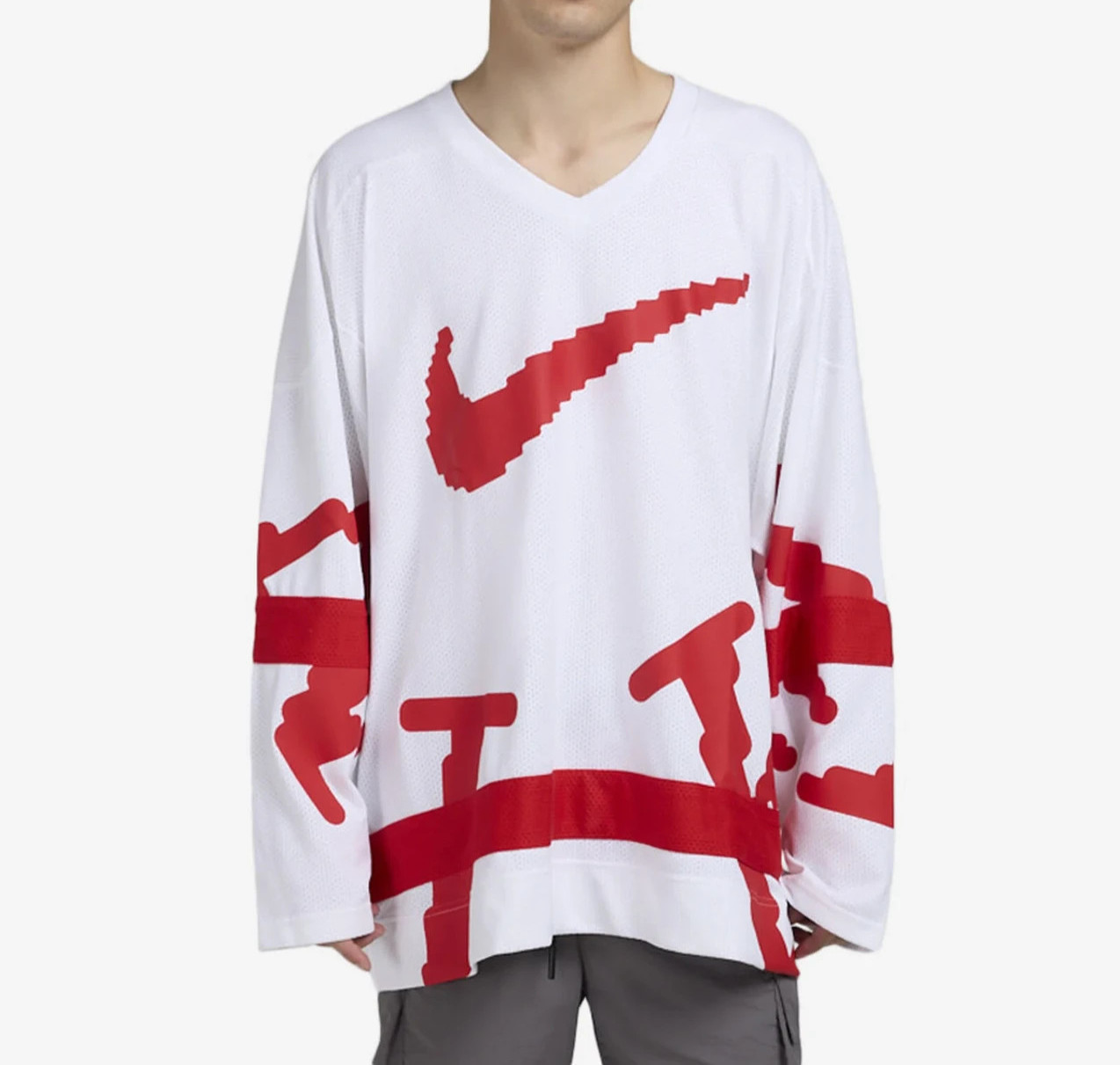 Nike Sportswear Club Varsity Hockey Jersey Size 2XL Men White Red HV1137-100 gallery