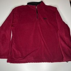 GAP Fleece Quarter Zip Pullover XXL Red Black Trim Warm Soft Casual Outdoor