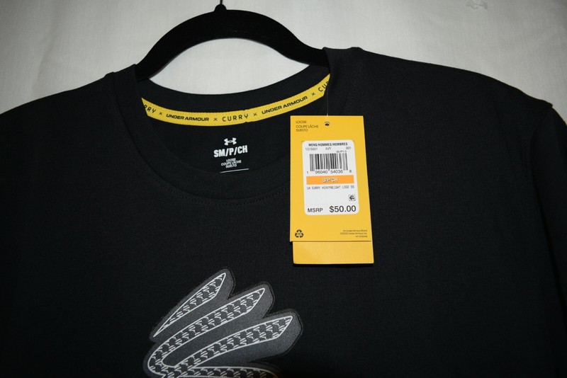 UNDER ARMOUR MEN’S CURRY LOGO HEAVYWEIGHT SHORT SLEEVE SHIRT BLACK 1376801 SZ S gallery