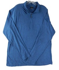 Storm Creek 1/4 Zip Pullover Shirt Mens L BLUE Performance Base Layer Stretch