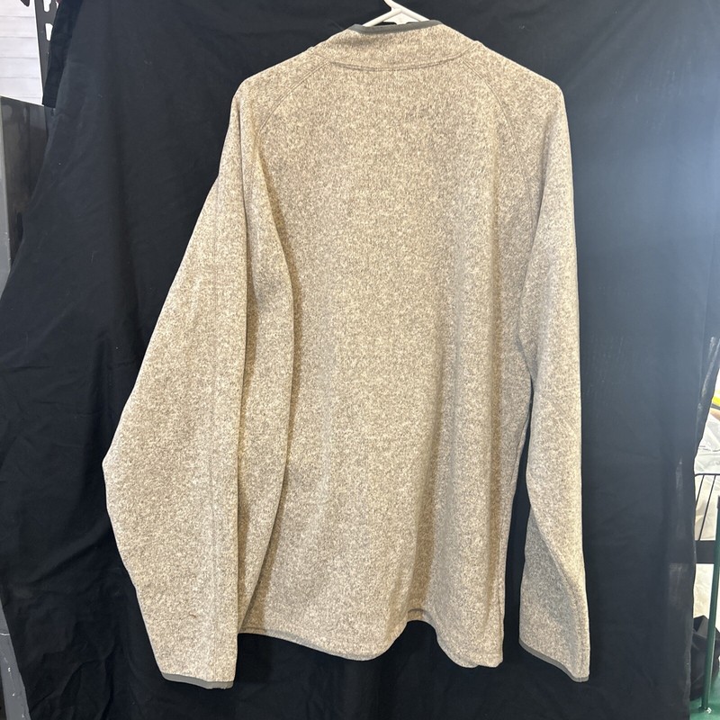 NWT Eastern Mountain Mens XXL Sports Fleece Lined Rugby 1/4 Zip Beige/grey gallery