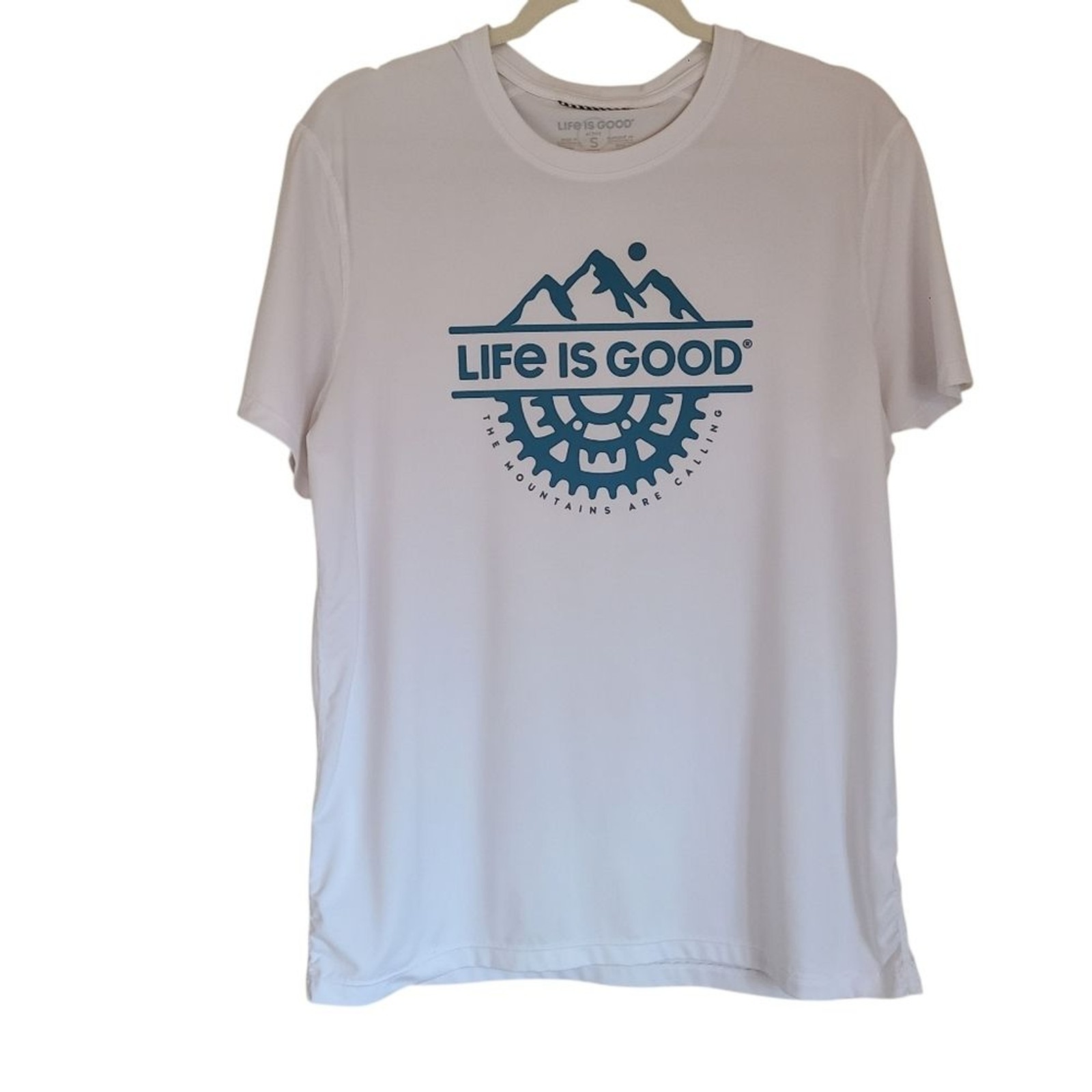 life is good 50 UPF active tee short sleeve white mens size S gallery