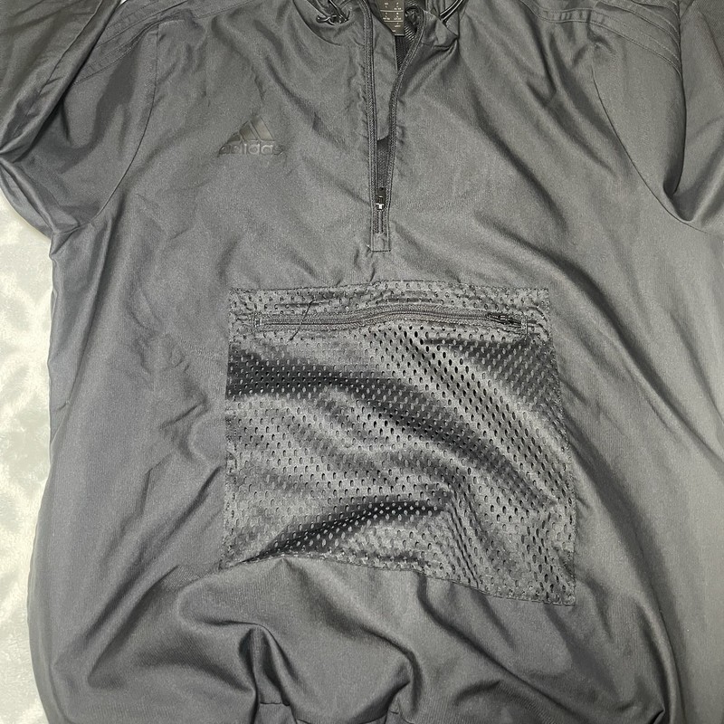 Adidas Black Pullover Windbreaker Jacket Men’s Large Hooded Anorak Lightweight gallery