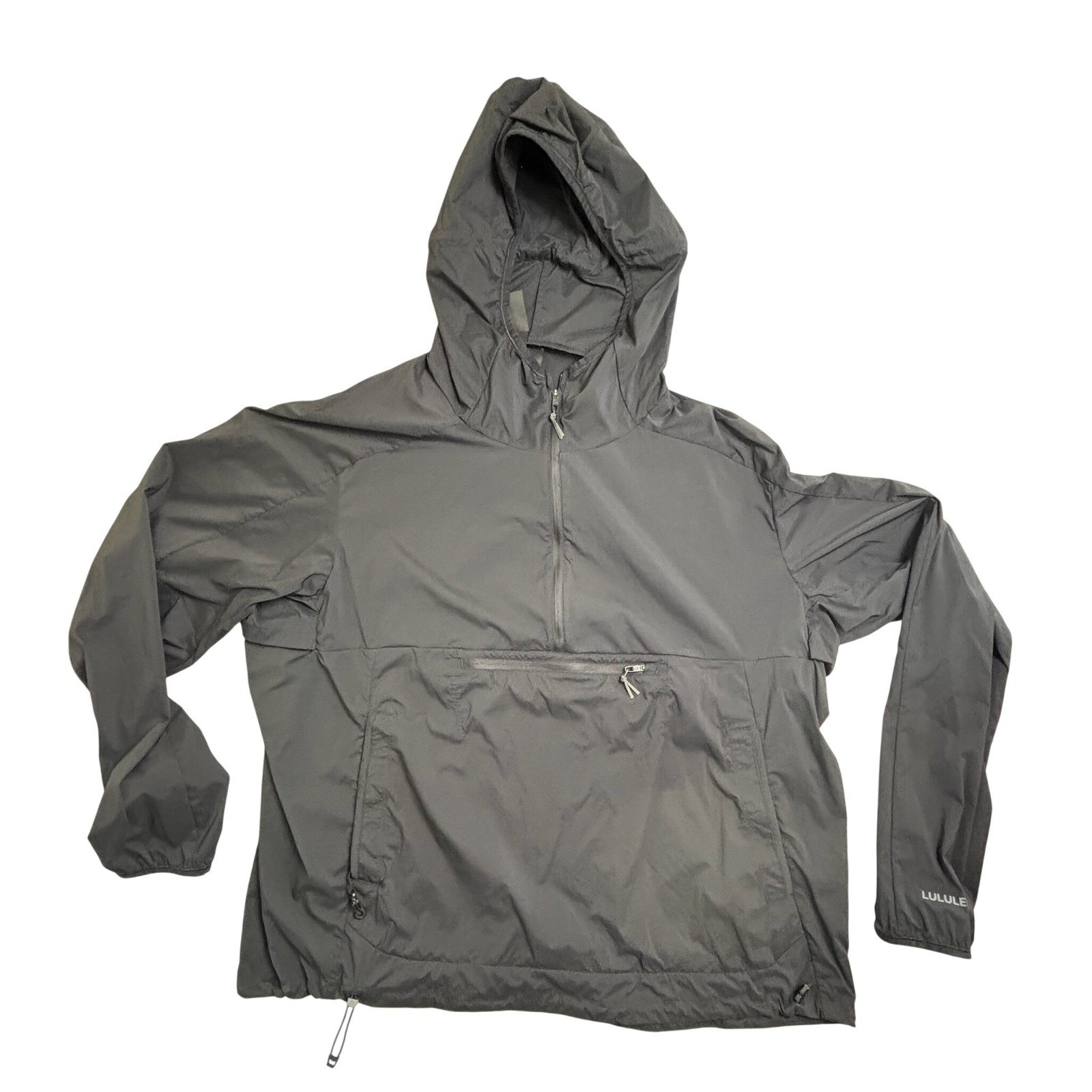 Lululemon Jacket Mens XXL Multi Pocket Running Anorak Black Hooded LM4ASTS gallery