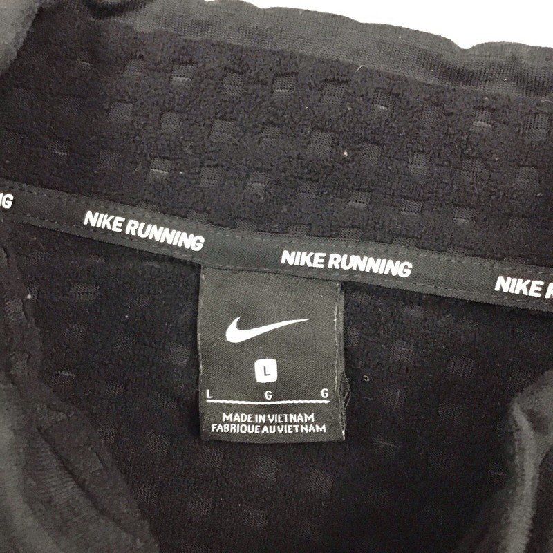 Nike Sweater Men Large Black Solid Running 1/4 Zip Reflective Fleece Lining L gallery