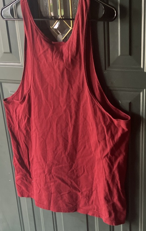 Vintage 90’s Nike Men's Sleeveless Scoop Neck Muscle Tank Top Red Cotton Size L gallery