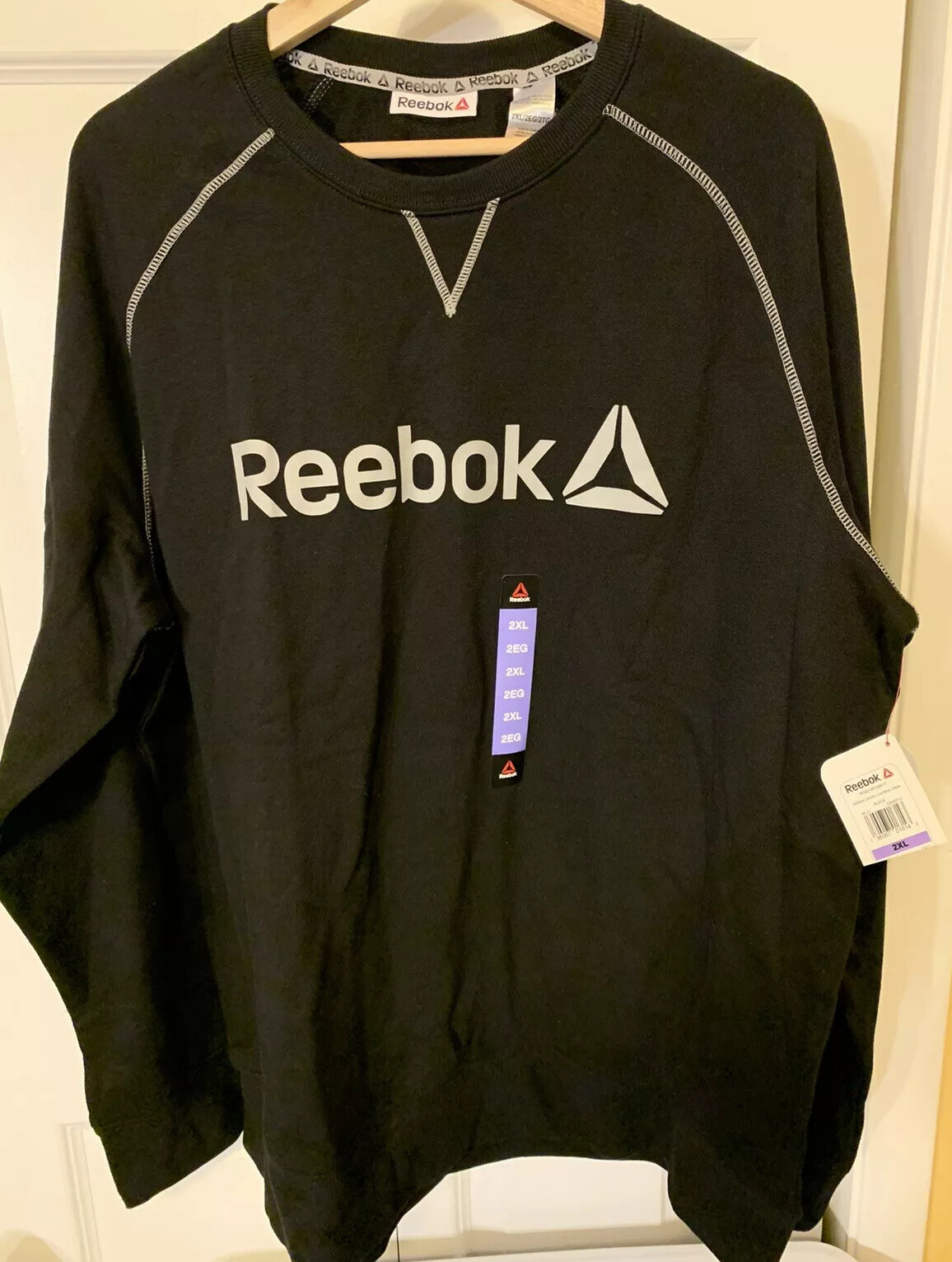 New Reebok Cruise Control Crew Men Sz XXL Sweatshirt Black NWT gallery