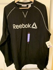 New Reebok Cruise Control Crew Men Sz XXL Sweatshirt Black NWT