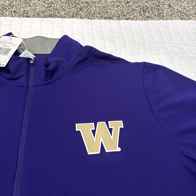 Washington Huskies Large Long Sleeve 1/4 Zip Pullover Purple Gray Mode NWT gallery