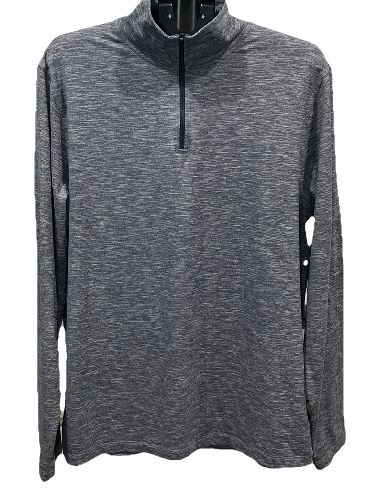 J Crew Performance 1/4 Zip Pullover Mens XL Blue Gray Collared Long Sleeve