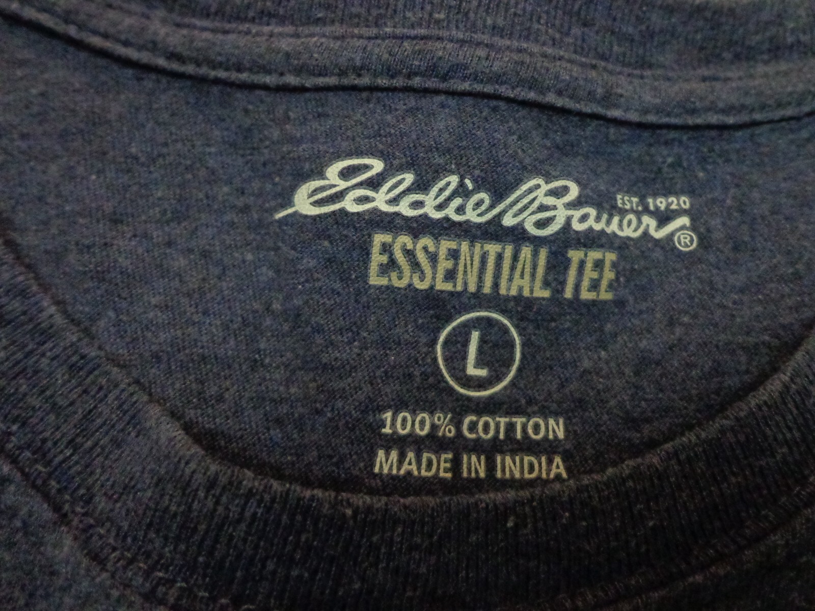 Eddie Bauer Essential Tee Shirt Heather Blue-Size Large gallery
