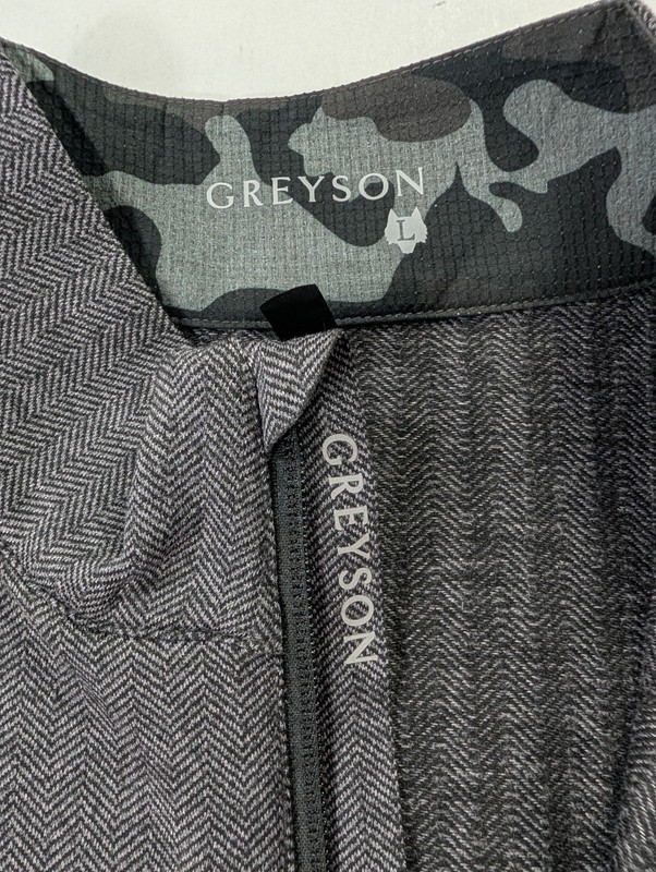 Greyson Herringbone 1/4 Zip Golf Performance Pullover LARGE Gray Stretch Resort gallery