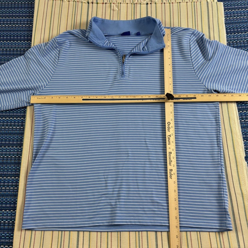 FootJoy Pullover Mens XL Blue Stripe Quarter Zip Golf Long Sleeve Shirt Casual gallery