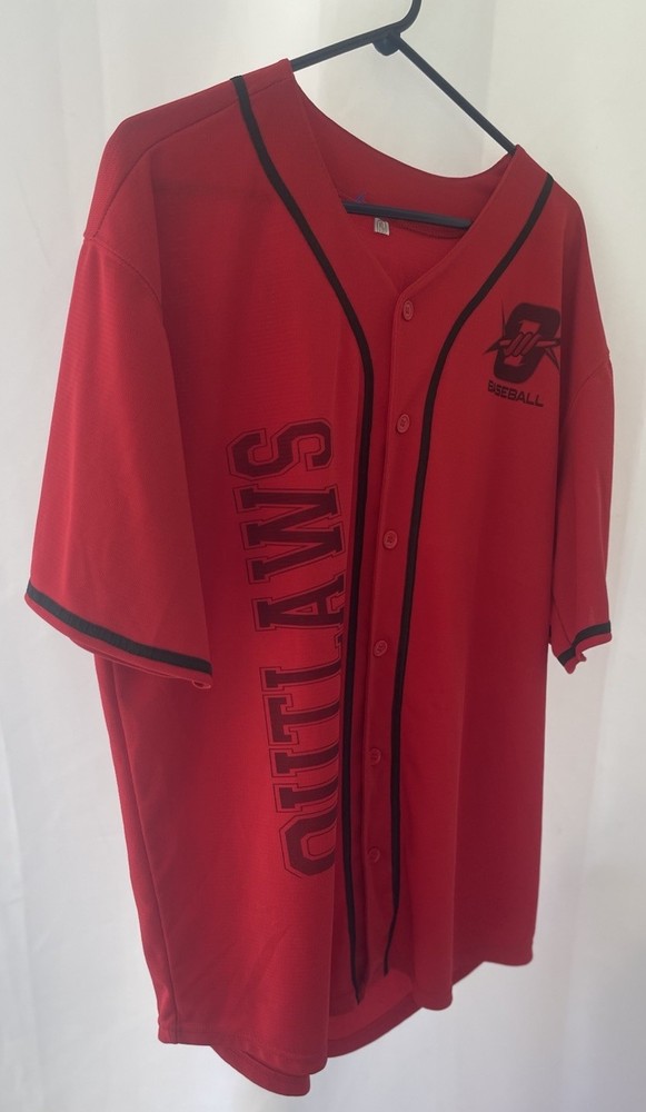 VTG Y2K Men’s XL Red Black Baseball Jersey #00 Smith Athletic Sport Hip Hop Stre