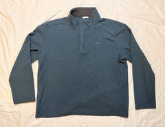 Calvin Klein Men’s 1/4 Zip Mock Neck Pullover Cotton Knit Blue Solid L