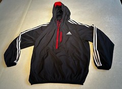 Mens ADIDAS Lightweight/mesh Lined L Sleeve Blk+ Athletic Jacket Sz M Used