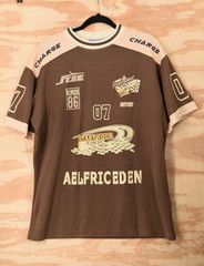 AELFRIC EDEN Contrast Color Racing Jersey Mens Medium Coffee