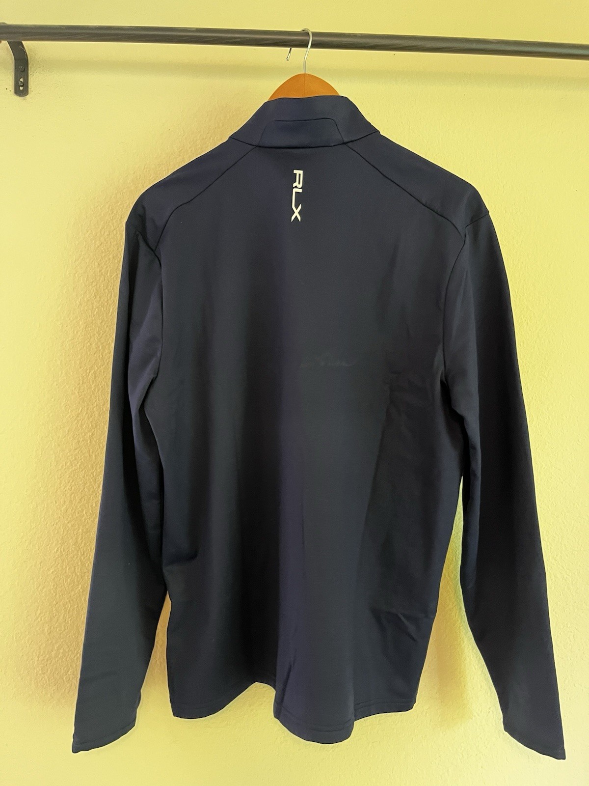 RLX Ralph Lauren Men's Navy 1/4 Zip Mock Neck Pullover L Wicking Golf Top gallery