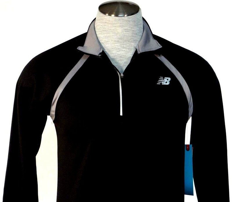 New Balance NB Dry NB Heat Black 1/2 Zip Long Sleeve Running Shirt Men's NWT gallery