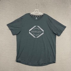 Hurley Shirt Mens 2XL Blue Teal Graphic Activewear Beach Surfer Sports Outdoor