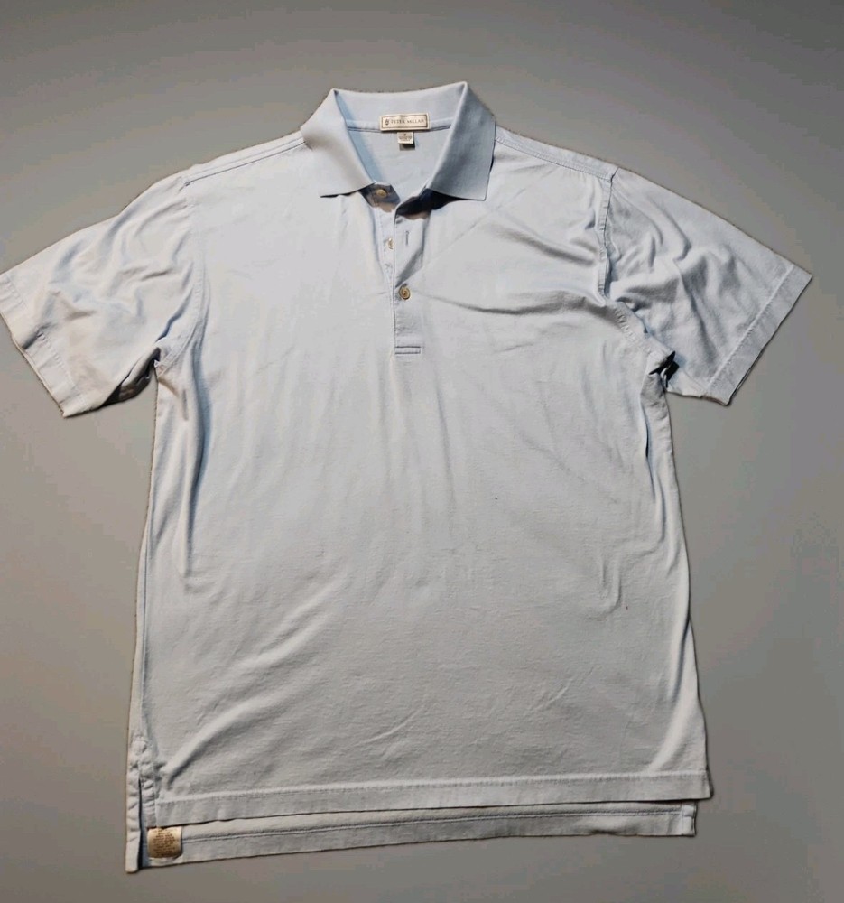 Peter Millar Blue Soft Cotton Golf Lightweight Polo Shirt Mens Small