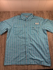 Habit Shirt Mens Large Blue Plaid Solar-Factor UPF 40 Performance Fishing