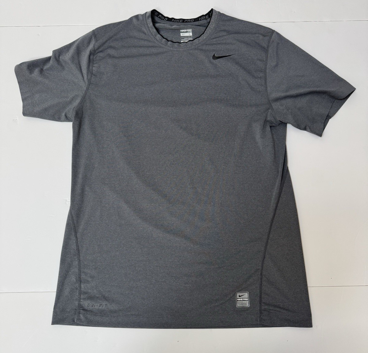 Nike Pro Fitted Dri-FIT Training Shirt Gray Mens Size Large Athletic Activewear gallery