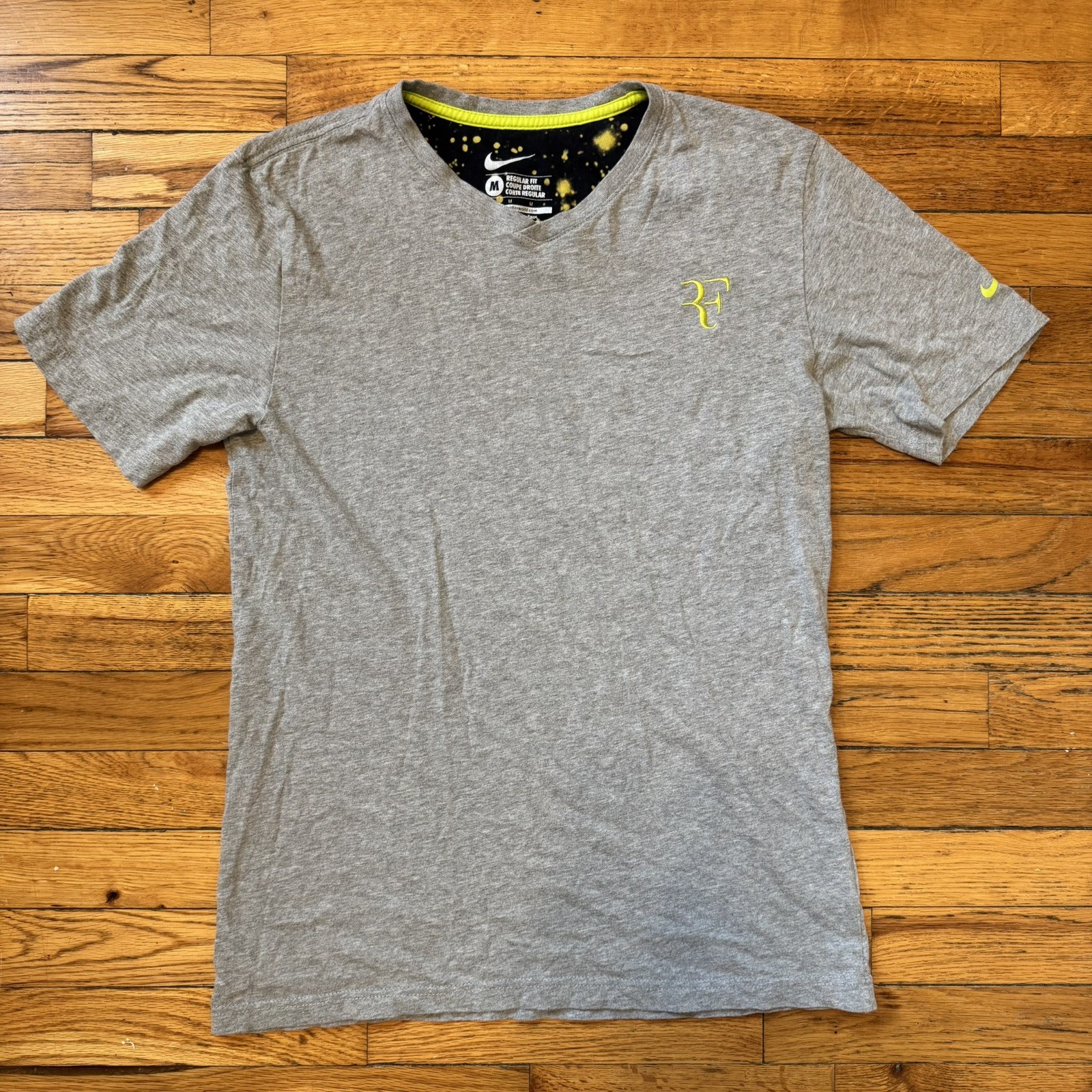 Roger Federer Nike Tennis Gray Regular Fit Short Sleeve T-Shirt Men’s Size M gallery