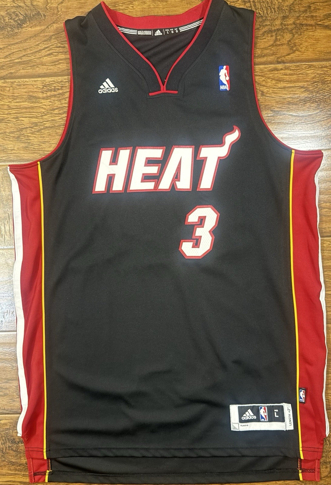 Dwyane Wade Miami Heat #3 Jersey Adidas Swingman Black Men’s Large NBA gallery
