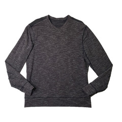 Lululemon Shirt Men XL Charcoal Transit Long Sleeve V Neck Heather Thumbholes
