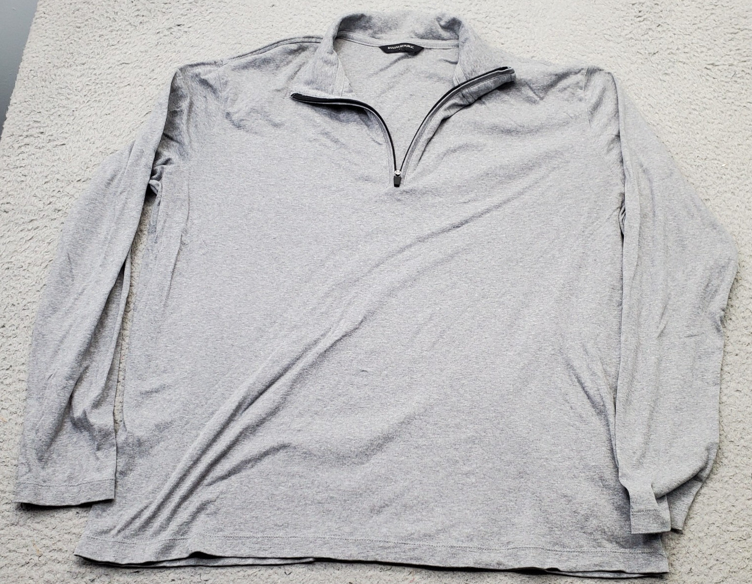 Banana Republic 1/4 Zip Pullover Mens XL Gray Performance Long Sleeve Stretch gallery