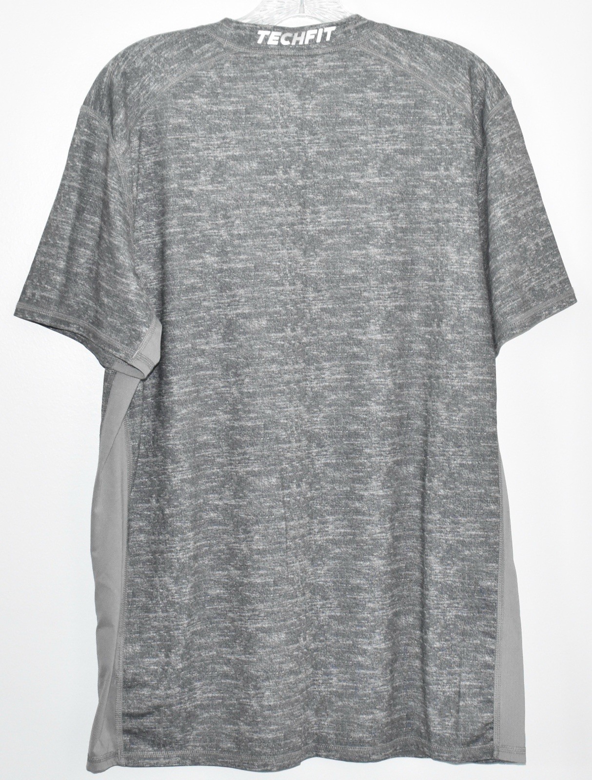 Adidas Men's Techfit Climate Fitted Gray Space Dye Pattern Athletic Shirt (L) gallery