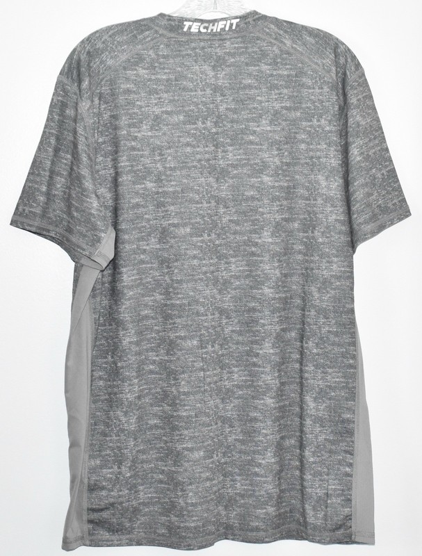Adidas Men's Techfit Climate Fitted Gray Space Dye Pattern Athletic Shirt (L) gallery