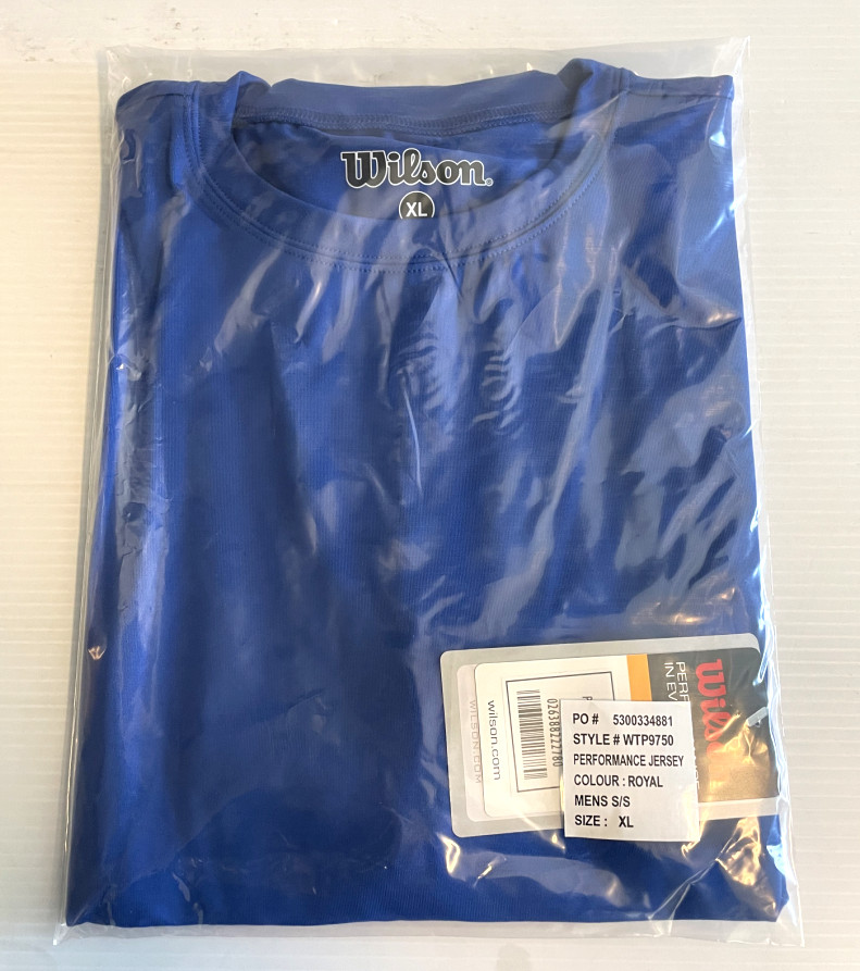 NEW Royal Blue WILSON Athletic Cut Performance Tee Shirt Team League Jersey T gallery