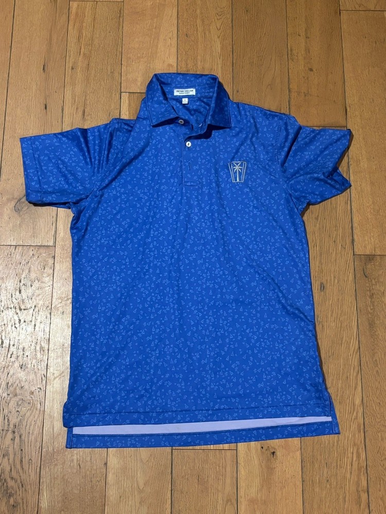 Men's Peter Millar Crown Collared Polo Shirt Small Golf Design Summer Comfort