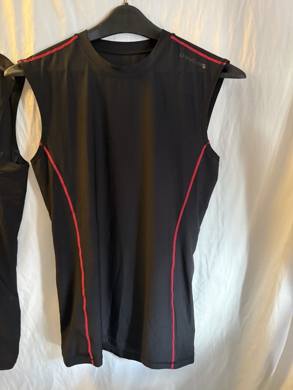 Devops Men's Pair Of Two Sleeveless Compression Shirt Red And Black Size L gallery