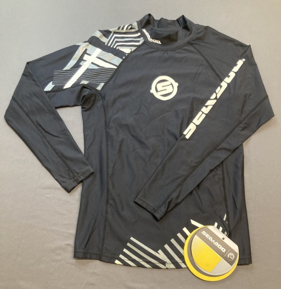 BRP 2864190909 SEA-DOO Men's Vibe SS LS Rashguard Large BLACK New Genuine gallery