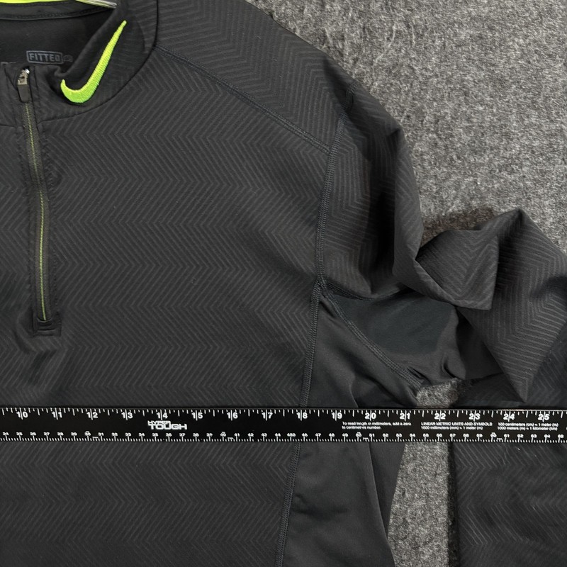 Nike Pro Pullover Men's XL Black Fitted Dri-FIT Chevron 1/4 Zip Thumb Holes gallery